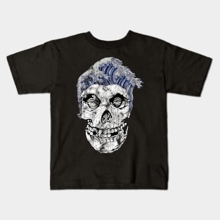 Skull Head Waves Color Kids T-Shirt